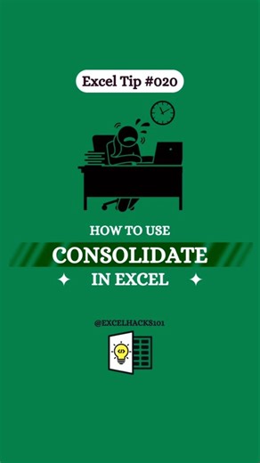 How to Use Consolidate in Excel | Excel मे Data Consolidate कैसे करे| #excel #computer #shorts #tips