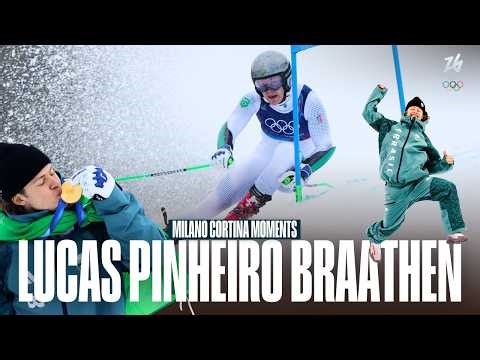 Lucas Pinheiro Braathen's HISTORIC Olympic Title for Brazil 🇧🇷🎿 | Milano Cortina Moments