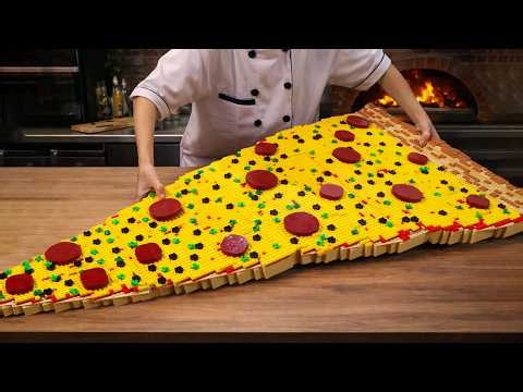 Homemade Giant Pizza Slice in LEGO | Ultimate Fast Food Recipe