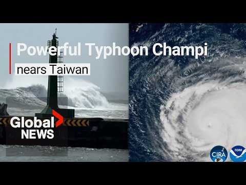 Powerful Typhoon Champi nears Taiwan, causing flight cancellations