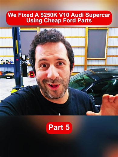 We fixed a $250k V10 Audi supercar using cheap Ford parts #AudiSupercar #CarRepair #V10Engine #BudgetBuild #AutoMods