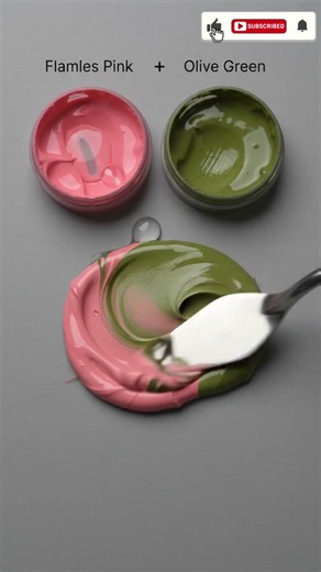 Flamingo Pink + Olive = THIS?! 🌸🫒🤯 #satisfying #colormixingmagic