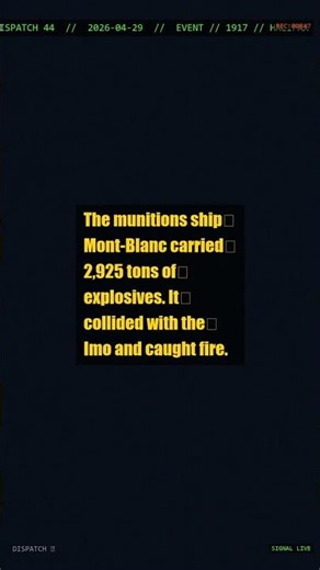 Before nuclear weapons existed, the largest explosion ever made by humans was in 1917 in a... #short