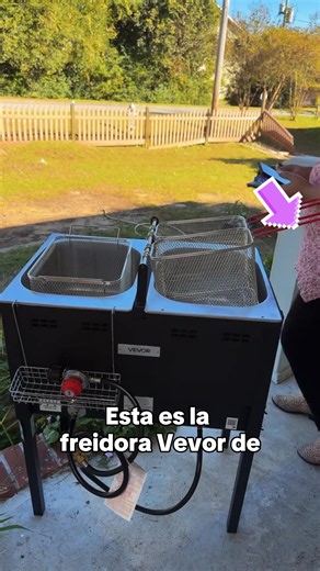 【Fallpicks】VEVOR 16qt Capacity Outdoor Propane Deep Fryer, Dual Cooking Fryers with Double Burners, Stainless Steel Cart with 2 Baskets: Fry Cool, 2-Table Prep Space, Removable Lids, Tanks, Thermometer & Regulator, Household Appliances for Outdoor Cooking