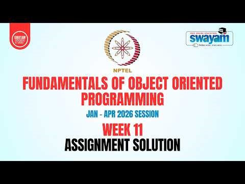 Week 11 OOP Assignment Solutions 2026 | Fundamentals of Object Oriented Programming