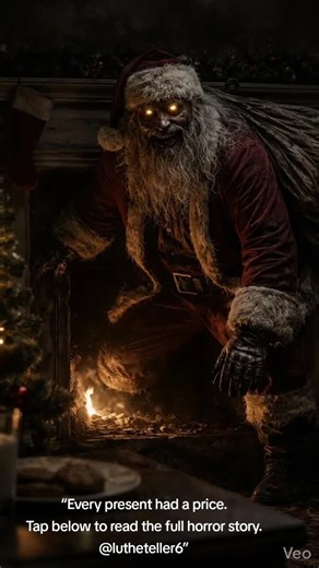 They found the presents before they found the bodies. Every house on Evergreen Lane woke up Christmas morning to perfectly wrapped gifts under the tree. Tags were written in red ink, each name spelled carefully, like the giver had taken their time. No one remembered hearing sleigh bells. There were no footprints in the snow. Curious neighbors opened the boxes. Inside were things that shouldn’t exist as presents—a child’s tooth, a wedding ring, a lock of hair, still warm to the touch. Panic sprea