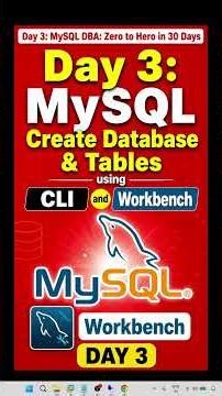 Day 3: MySQL Create Database & Tables using CLI and Workbench #mysql #database #day3