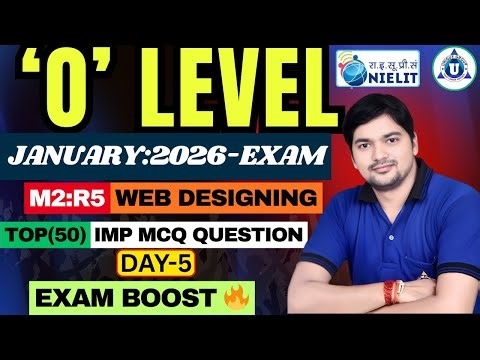 Web Designing M2:R5 | O Level Exam Jan 2026 | Day 5 | Most Expected MCQs | BY-Dhirendra Sir