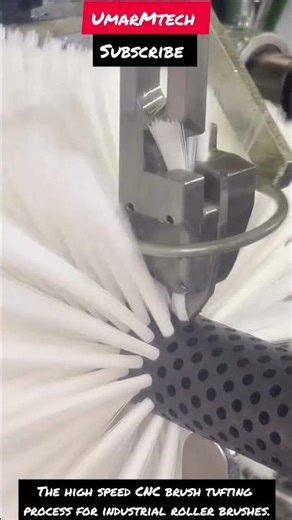 Roller Brush Manufacturing Brush tufting process for industrial roller brushes #trending #viral