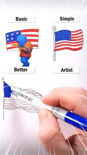 How to draw USA🇺🇸 Flag #shorts #memes #usa