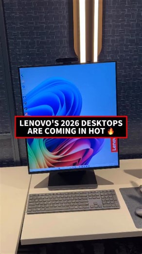 Lenovo is reimagining the desktop at CES 2026. 🖥️✨ Powered by Intel’s new Panther Lake processors, Lenovo just unveiled three standout systems. The ThinkCentre X AIO Aura Edition features a unique rotating screen for a 16:18 aspect ratio – perfect for coders. For fans of small footprints, the Yoga Mini Gen 11 packs power into a round chassis the size of a CD. Finally, the Yoga AIO Aura Edition brings the drama with a 32–inch 4K display, Harman Kardon audio, and a vibrant RGB light bar. Which se