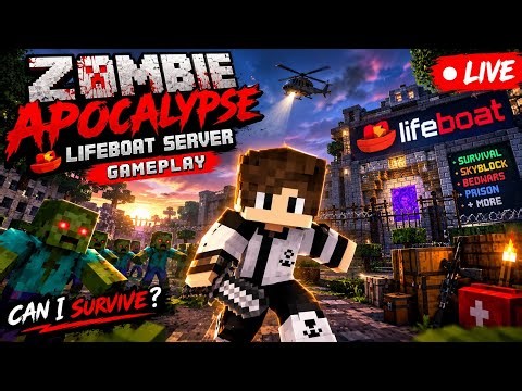 LIVE ZOMBIE APOCALYPSE 😱 | LIFEBOAT SERVER 🧟‍♂️🔥 | MINECRAFT SURVIVAL GAMEPLAY ⚔️