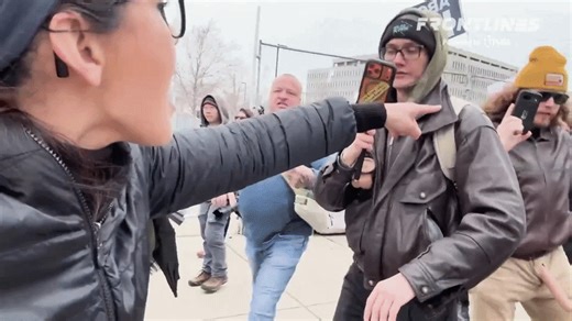 Right-Wing Reporter Pushed by Anti-ICE Protesters in St Paul