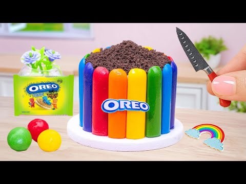 Yummy Rainbow OREO Cake | Best Miniature Rainbow Oreo Cake Decorating Ideas