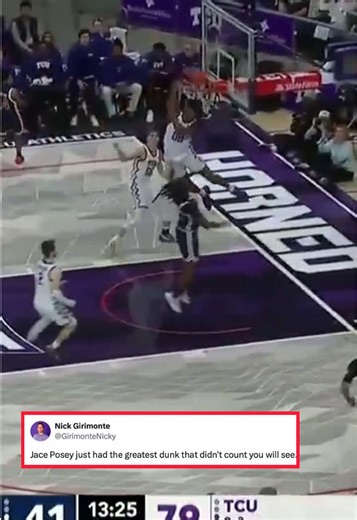 What an INSANE dunk 🤯🔥 #basketball #dunk #collegebasketball #tcu #tcubasketball