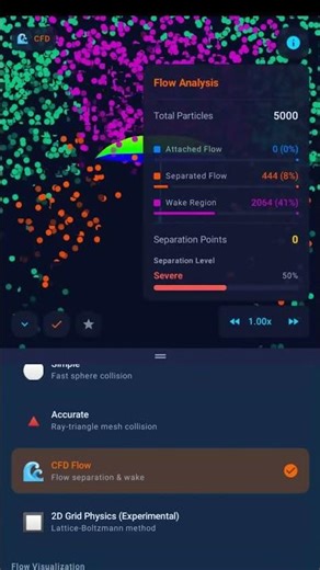 Umbrella Aerodynamics test on Phone App #airflow #simulation #3d
