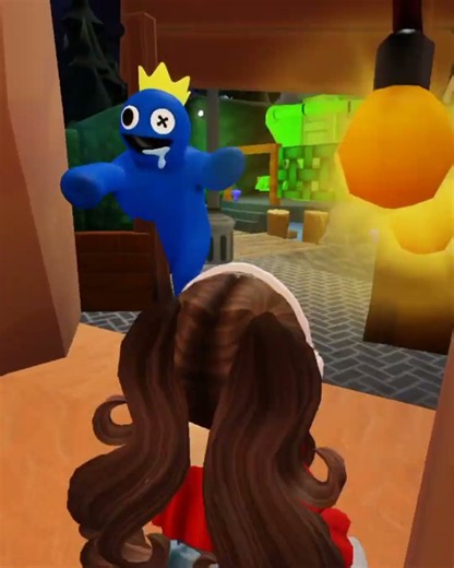 Rainbow Friends Chapter 2 Green Monster 💀 Vs Cute Girl 🥹Jumpscare #roblox #rainbowfriends