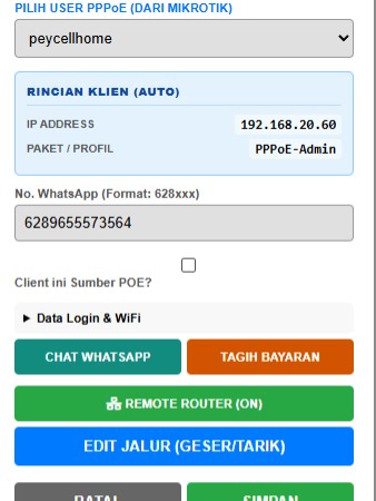 maps monitoring wifi untuk htb sekarang lebih canggih bisa ambil data dari mikrotik bisa milih jenis tipe klien bisa ip statik manual atau pppoe mikrotik #monitoringjaringan #monitoringjaringanwifi #ftthmonitoring #htbdrag #jaringan #htb #rtrwnet