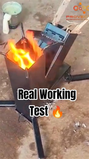 Real Working Rocket Stove 🔥 | Efficient Cooking #Shorts #RocketStove #Fabrication #pelletstove