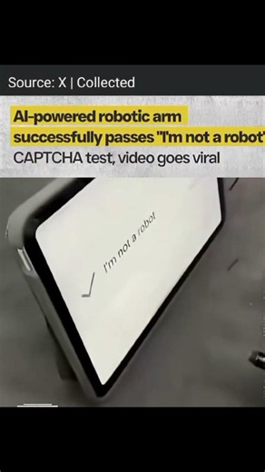 An AI-powered robotic arm has reportedly passed a CAPTCHA test #riseoftherobots #robolution #viral
