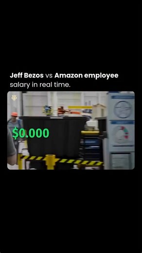 Wealthiestcorner on Instagram: "Jeff Bezos vs Amazon employee salary in real time. Bezos' net worth ≈ $240B (early 2026). Stock gains often add $3,000–$5,000+ every single second (passive). Average Amazon warehouse employee earns ≈ $20–23/hour. That’s roughly $0.006 per second of hard work. Side-by-side right now: Bezos: ~$3,000–$5,000 / second Employee: ~$0.006 / second One person's money grows hundreds of thousands of times faster than a full-time worker earns. That’s the insane gap between ow