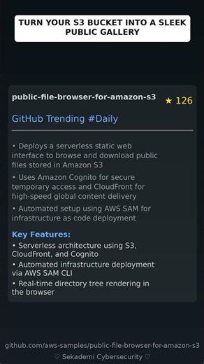 GitHub Trending Repositories: aws-samples/public-file-browser-for-amazon-s3 🇬🇧