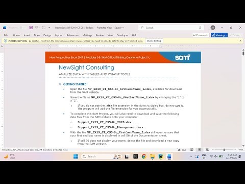 New Perspectives Excel 2019 | Modules 5-8: SAM Critical Thinking Capstone Project 1c NewSight Consul