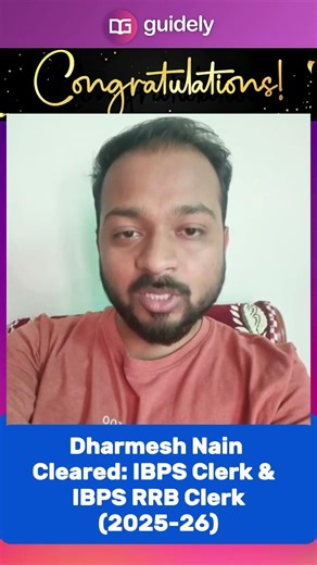 Big cheers to our achiever Dharmesh Nain🎉🏆Successfully cleared IBPS RRB CLERK & IBPS CLERK 2025–26 💪