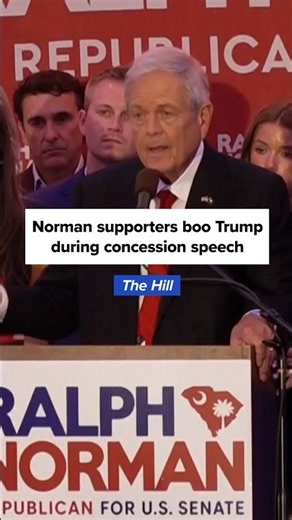 Norman supporters boo Trump during concession speech