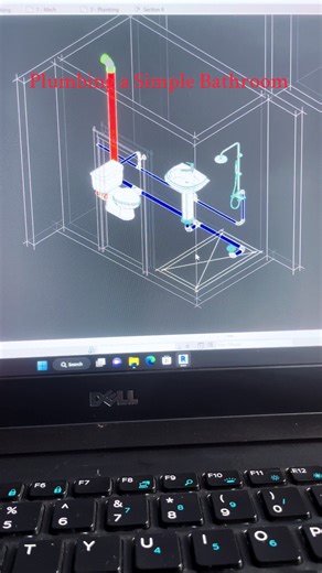 Mechanical & Electrical Design Plumbing a Simple bathroom. #mep #engineering #creatorinsight #buildingconstruction #revit