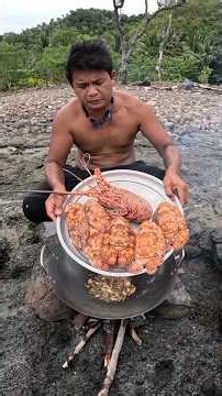 Fisherman Cooking Lobster With Coconut Milk For Lunch! 🦞🥥🔥