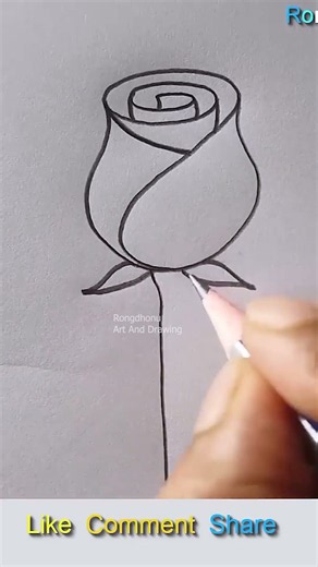Rose Drawing Step by Step | Beautiful Rose Flower Pencil Sketch
