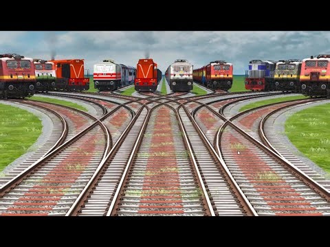 Train Crossing On Bumpy Curved Branched Railroad Tracks || train videos | train lovers ♥️