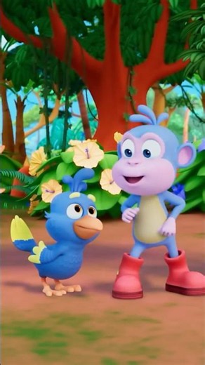 baby parrot copies everything Boots does! 🦜 #dora