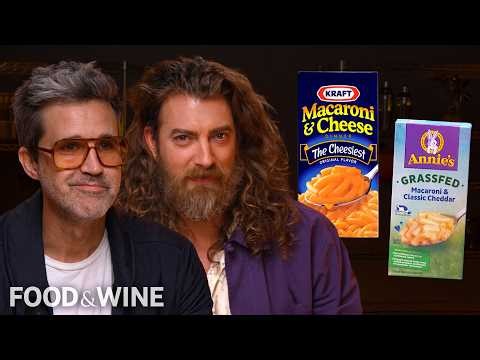 Rhett & Link Try Kid's Food (Dino Nuggets, Mac & Cheese, Uncrustables & More) | Food & Wine