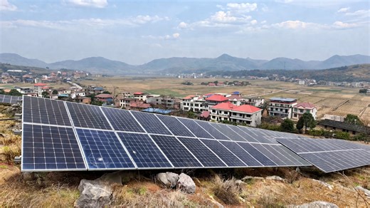 An entire hillside transformed into a massive solar energy system