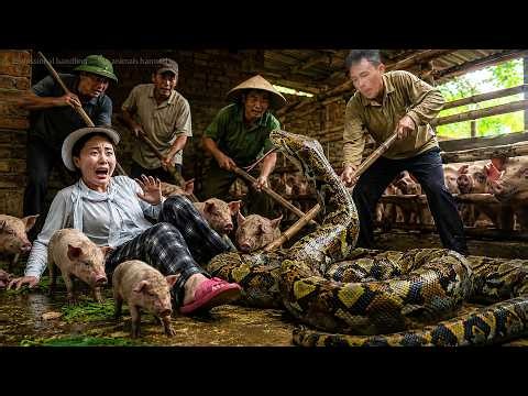 72 Hours No Escape: Giant Python Traps A Woman Inside Pig Pen While Villagers Fight Back!