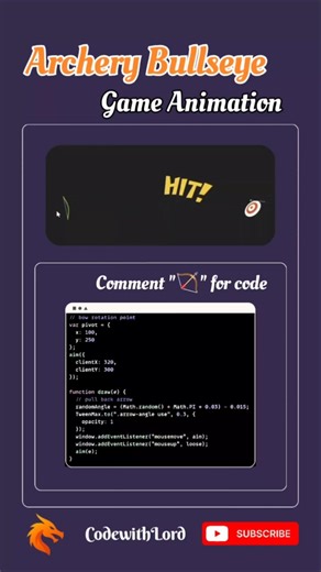 Build an Archery Game in JavaScript 🎯 | Comment “🏹” for Source Code | Web Animation Tutorial
