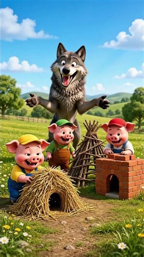 🐷 Three Little Pigs & The Big Bad Wolf! 🐺 | Animated Nursery Rhyme 🏡 #nurseryrhymes #children