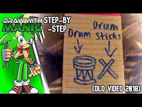 Draw With Manic | How To Draw Drum With Drumsticks - Step By Step (Old Video 2018)