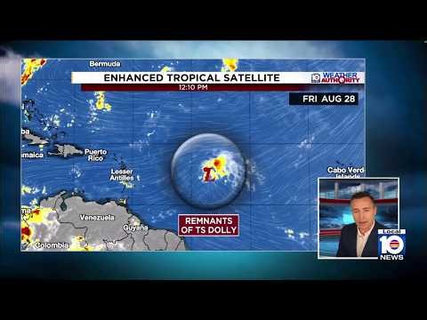Tropical Storm Dolly forms, but quickly unravels east of the islands
