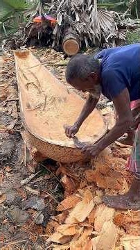 Amazing Handmade Boat from a Palm Tree 🌴🚣 #Viral