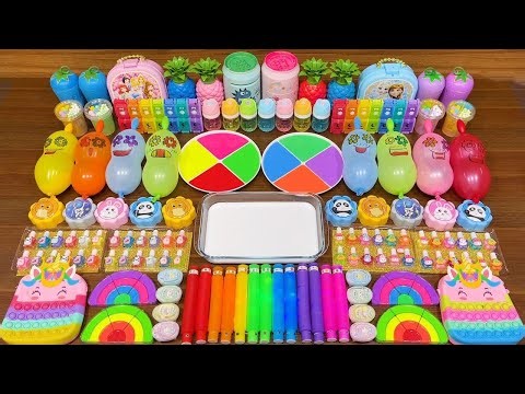 Slime Mixing Rainbow Glossy Slime | Oddly Satisfying ASMR Sounds #180