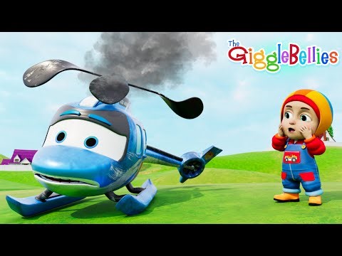 Helicopter Rescue | Monty Helps The Helicopter | Nursery Rhymes - GiggleBellies