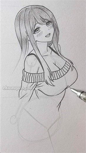 How i draw anime girl #drawing #sketch #howtodraw #drawingtutorial #anime