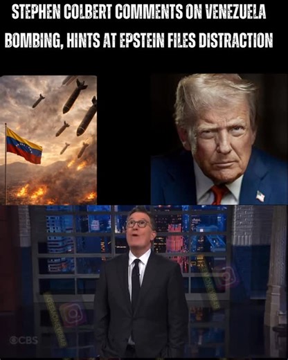 Gee money on Instagram: "Late-night host Stephen Colbert addressed the recent U.S. military action in Venezuela during his monologue, tying it humorously to ongoing public interest in the Epstein files. Colbert joked that the sudden strike and capture of Venezuelan President Nicolás Maduro “means those Epstein files must be crazy,” suggesting sarcastically that dramatic events could be distracting public attention from those unresolved revelations. He played up the idea that the timing of the ne
