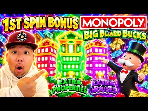 My First Spin Bonus sparks Amazing Session on Monopoly Big Board Bucks!!