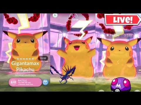 Hunting✨️Shiny Gigantamax Pikachu On Raid Day in Pokemon Go