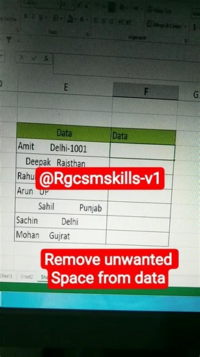 Trim Function in Excel।Data cleaning Hack। Remove Extra space from data। #excelhacks #excelformula