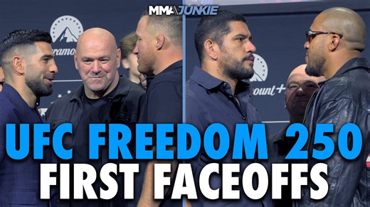 UFC Freedom 250 press conference full faceoffs for White House card